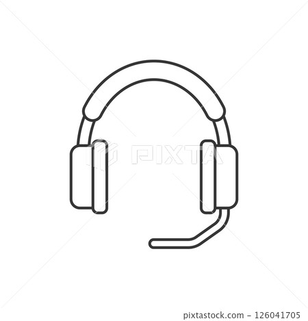 Headset icon in flat style. Earphone vector illustration on isolated background. Headphone sign business concept. 126041705