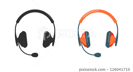Headset icon in flat style. Earphone vector illustration on isolated background. Headphone sign business concept. 126041710