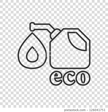 Gasoline canister icon in flat style. Petrol can vector illustration on white isolated background. Fuel container sign business concept. Gasoline canister icon in flat style. Petrol can vector illustration on white isolated background. Fuel container sign business concept. 126041751