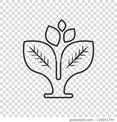 Leaf icon in flat style. Plant vector illustration on white isolated background. Flower sign business concept. 126041754