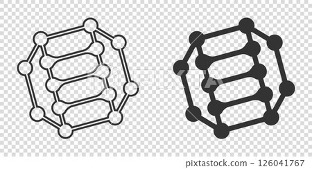 Science icon in flat style. Dna cell vector illustration on white isolated background. Molecule evolution business concept. Science icon in flat style. Dna cell vector illustration on white isolated background. Molecule evolution business concept. 126041767