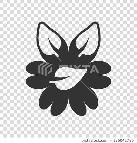 Leaf and chamomile icon in flat style. Flower with plant vector illustration on white isolated background. Eco power sign business concept. Leaf and chamomile icon in flat style. Flower with plant vector illustration on white isolated background. Eco power sign business concept. 126041786