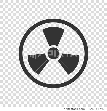 Nuclear radiation icon in flat style. Radioactivity vector illustration on white isolated background. Toxic sign business concept. Nuclear radiation icon in flat style. Radioactivity vector illustration on white isolated background. Toxic sign business concept. 126041792