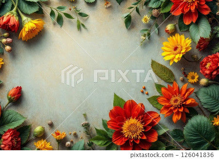 Vibrant Floral Arrangement Celebrating the Beauty of Autumn Blooms. Generative AI 126041836