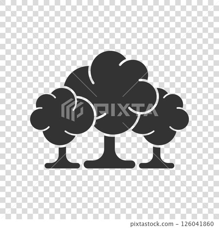 Tree icon in flat style. Forest vector illustration on white isolated background. Plant sign business concept. Tree icon in flat style. Forest vector illustration on white isolated background. Plant sign business concept. 126041860