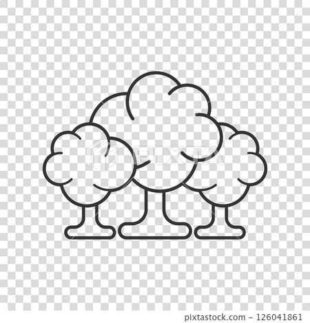 Tree icon in flat style. Forest vector illustration on white isolated background. Plant sign business concept. Tree icon in flat style. Forest vector illustration on white isolated background. Plant sign business concept. 126041861