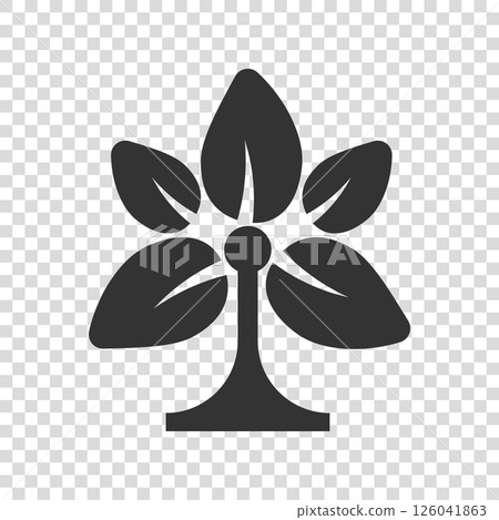 Leaf icon in flat style. Plant vector illustration on white isolated background. Flower sign business concept. Leaf icon in flat style. Plant vector illustration on white isolated background. Flower sign business concept. 126041863