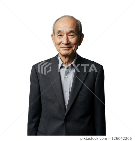 Elderly man wearing a jacket 126042266