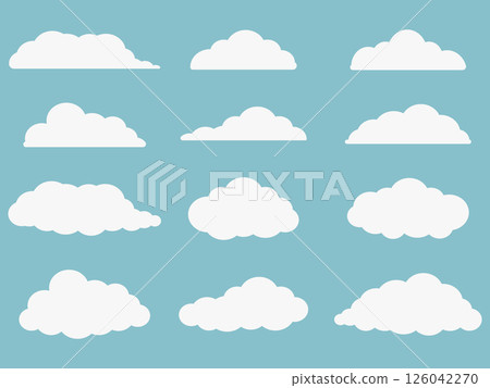Set of 12 simple cloud materials 126042270