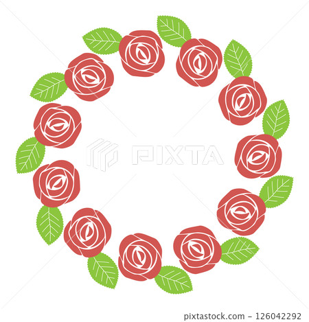 Rose circular frame Rose circular frame 126042292