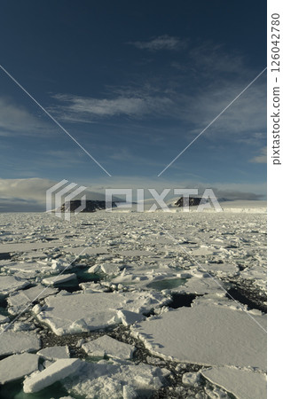 Sea ice in the Barents Sea near Franz Josef Land in summer Sea ice in the Barents Sea near Franz Josef Land in summer 126042780
