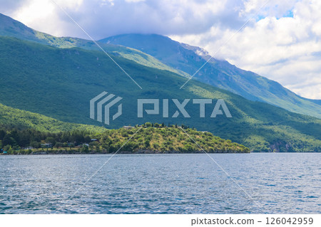 View of Lake Ohrid in North Macedonia View of Lake Ohrid in North Macedonia 126042959