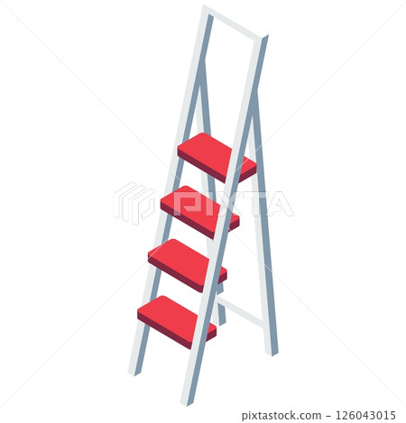 Step ladder icon vector isolated on white 126043015