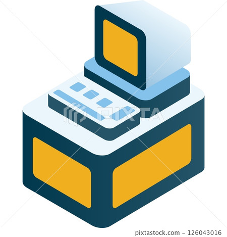 Operate computer vector control panel station icon 126043016