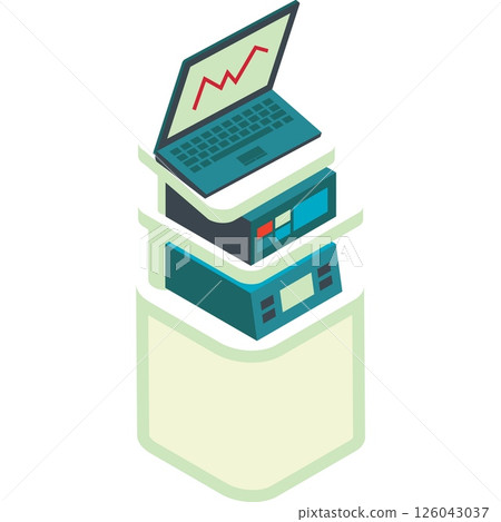 Operator control panel vector computer 3d icon Operator control panel vector computer 3d icon 126043037