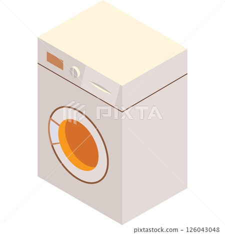 Wash machine vector laundry 3d icon isolated 126043048