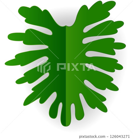 Green tropical palm leaf vector isolated icon Green tropical palm leaf vector isolated icon 126043271