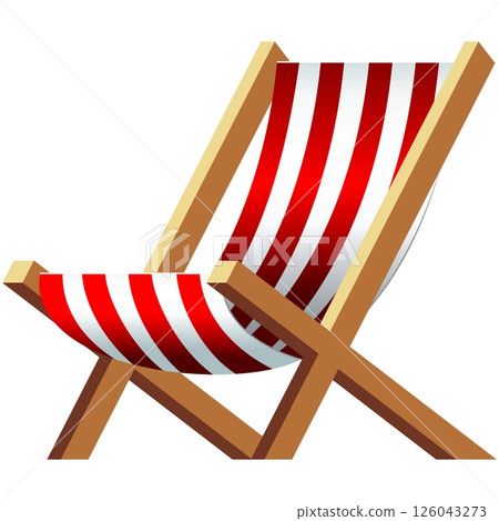Deck chair vector summer beach furniture icon Deck chair vector summer beach furniture icon 126043273