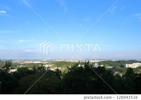 View of the city center from Nanasawa Forest Park in Atsugi City, Kanagawa Prefecture 126043516