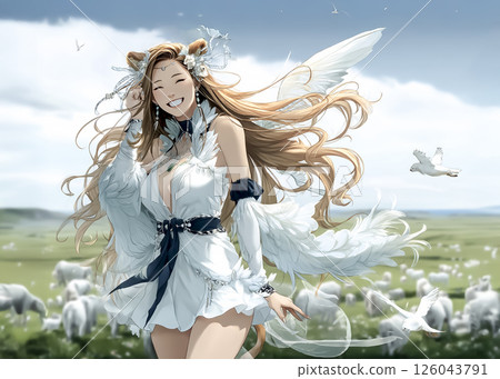 想要告訴人們不要害怕獅子的獅子仙子的插圖素材 126043791