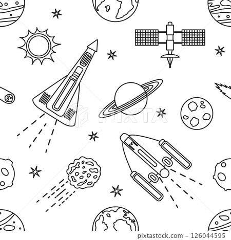 Space Pattern Telescope Planets Shuttle Galaxy 126044595