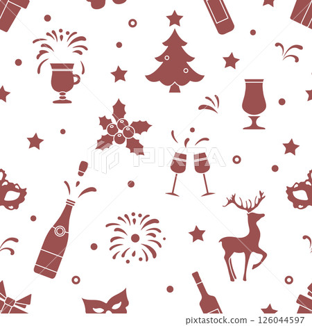 New year 2025 Christmas vector seamless pattern New year 2025 Christmas vector seamless pattern 126044597