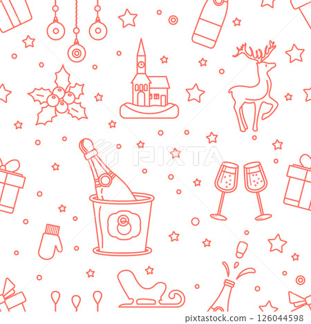 New year 2025 Christmas vector seamless pattern New year 2025 Christmas vector seamless pattern 126044598