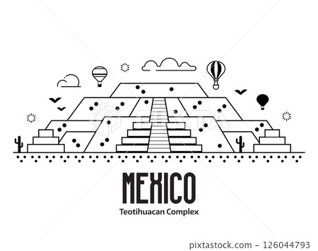 Aztec Pyramid of the Sun in Teotihuacan 126044793