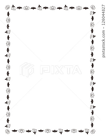 Simple hand-drawn cute Halloween square frame 126044827