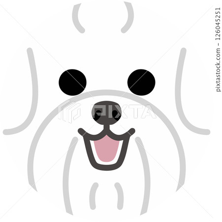 Smiling Maltese Round Illustration Smiling Maltese Round Illustration 126045251