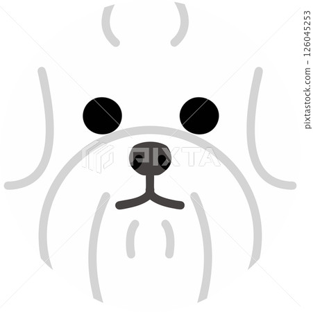 生氣的馬耳他犬圓形插圖 生氣的馬耳他犬圓形插圖 126045253