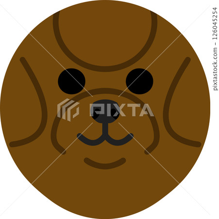 一隻生氣的玩具貴賓犬的圓形插圖 一隻生氣的玩具貴賓犬的圓形插圖 126045254