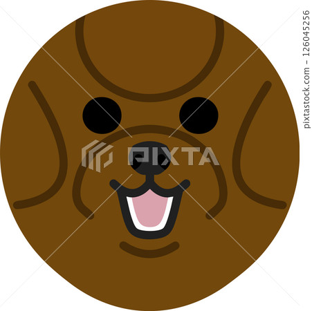 Smiling Toy Poodle Round Illustration 126045256