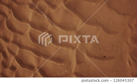 Aerial top view on sand dunes in desert Aerial top view on sand dunes in desert 126045307
