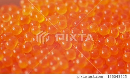 Red caviar closeup macro view 126045325