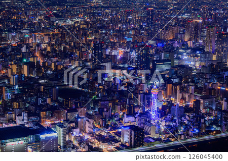 從阿倍野 Harukas 眺望通天閣的夜景 126045400