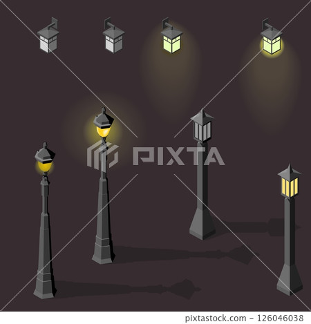 Set of light lamp pillar 126046038