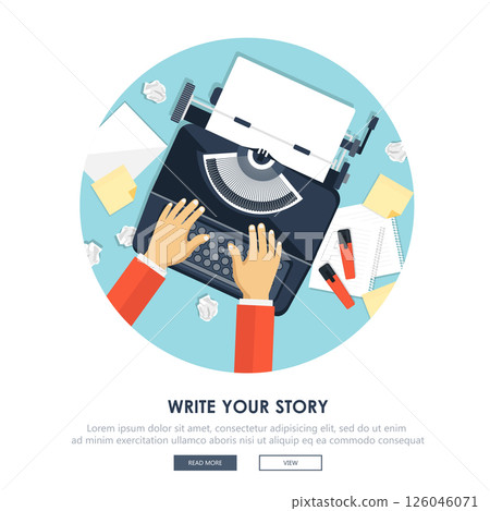 typewriter, vector, vintage 126046071