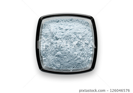 Cosmetic clay for a face mask in a bowl. Isolated on a white background. 126046576