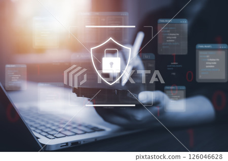 Cyber security and Security password login online concept Hands typing and entering username and password of social media, log in with smartphone to an online bank account, data protection hacker Cyber security and Security password login online concept Hands typing and entering username and password of social media, log in with smartphone to an online bank account, data protection hacker 126046628