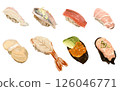 Realistic nigiri sushi set 126046771