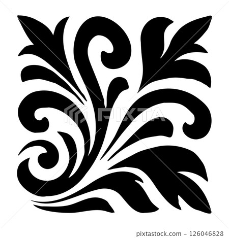Floral tile illustration featuring intricate flower designs, emphasizing bold outlines and elegant silhouettes in a garden-inspired motif Floral tile illustration featuring intricate flower designs, emphasizing bold outlines and elegant silhouettes in a garden-inspired motif 126046828