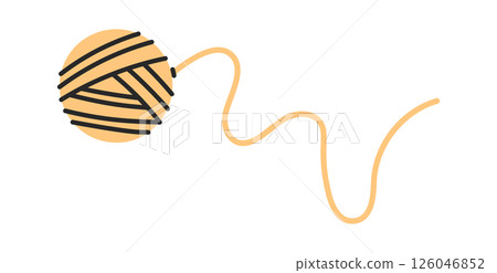 Knitting yarn ball cartoon element 126046852