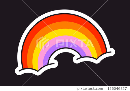 Rainbow colorful retro summer sticker Rainbow colorful retro summer sticker 126046857
