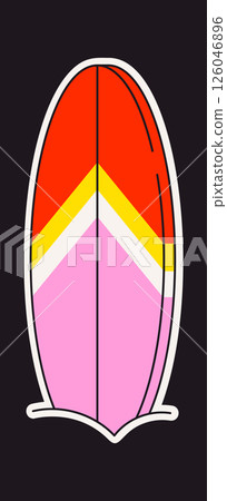 Surfboard extreme sport retro sticker 126046896