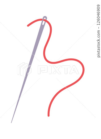 Sewing needle red thread item Sewing needle red thread item 126046909