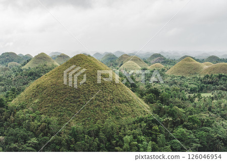 Stunning views of Chocolate Hills. Beautiful landmark 126046954