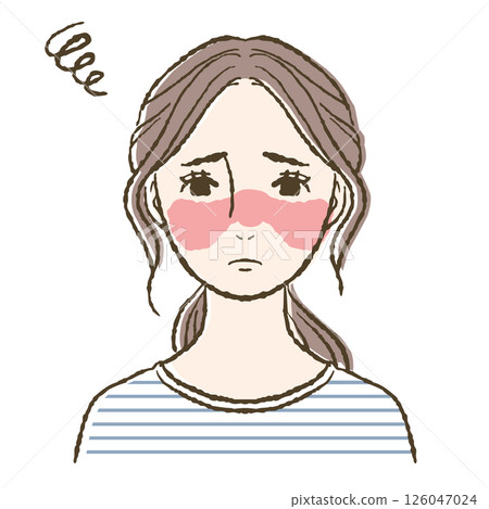 一名患有紅斑的婦女的插圖 126047024
