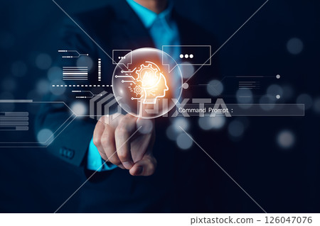 Programmer people working laptops or smartphones with AI, artificial intelligence software engineer coding on laptop computers with technology icons and binary code, big data, Ai bot digital machine Programmer people working laptops or smartphones with AI, artificial intelligence software engineer coding on laptop computers with technology icons and binary code, big data, Ai bot digital machine 126047076