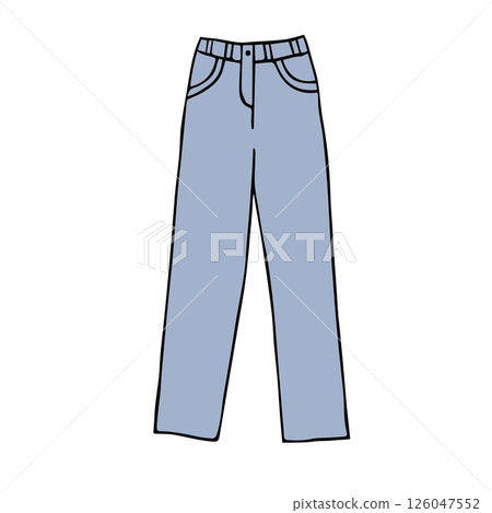 Vector hand drawn sketch doodle jeans pants 126047552